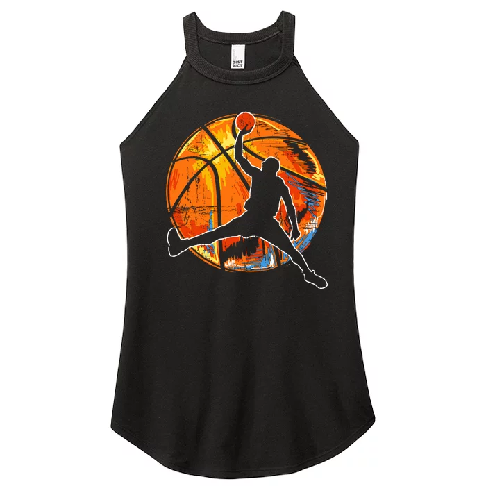 Vintage Retro Basketball 70s Women’s Perfect Tri Rocker Tank