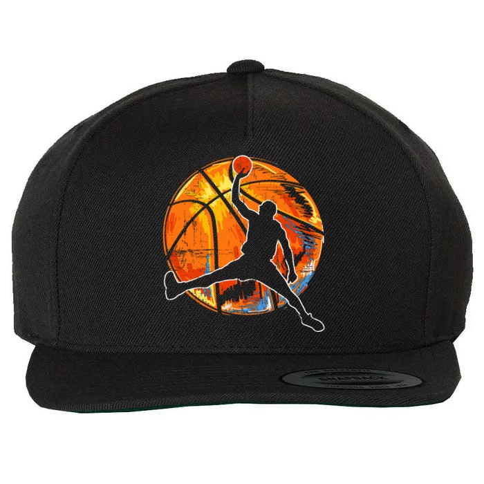 Vintage Retro Basketball 70s Wool Snapback Cap