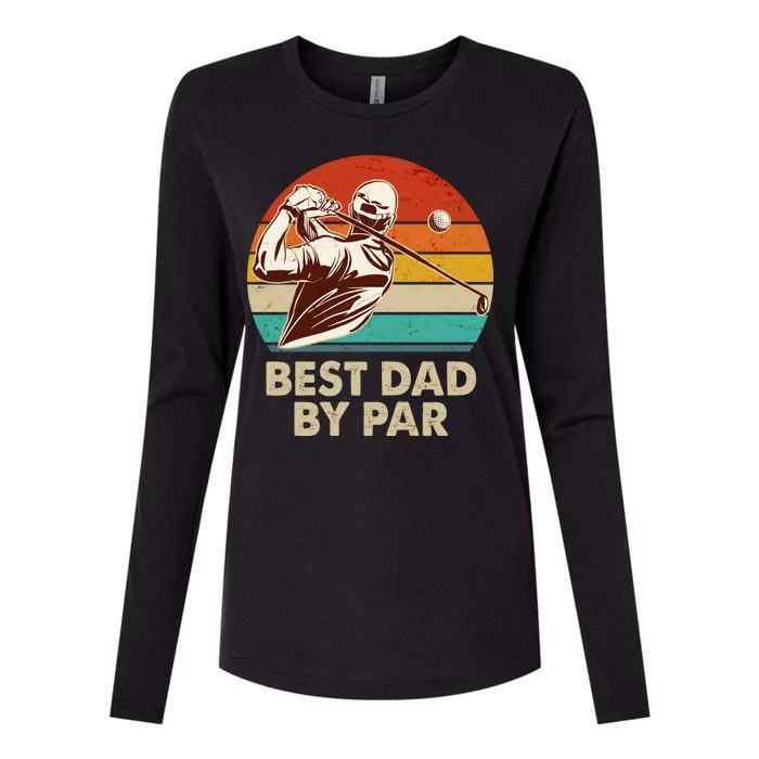 Vintage Retro Best Dad By Par Golfing Fan Womens Cotton Relaxed Long Sleeve T-Shirt