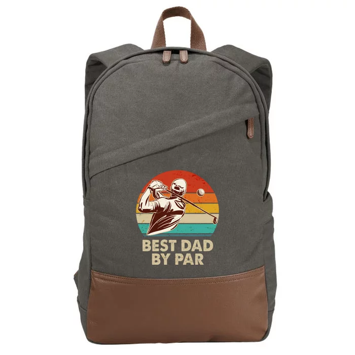 Vintage Retro Best Dad By Par Golfing Fan Cotton Canvas Backpack