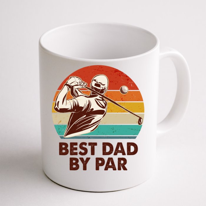 Vintage Retro Best Dad By Par Golfing Fan Front & Back Coffee Mug