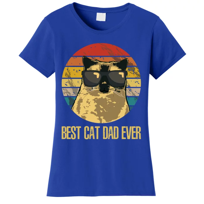 Vintage Retro Best Cat Dad Ever Gift Women's T-Shirt