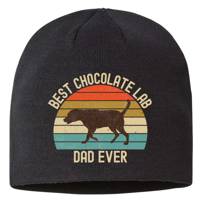 Vintage Retro Best Chocolate Lab Dad Ever Labrador Retriever 8 1/2in Sustainable Knit Beanie