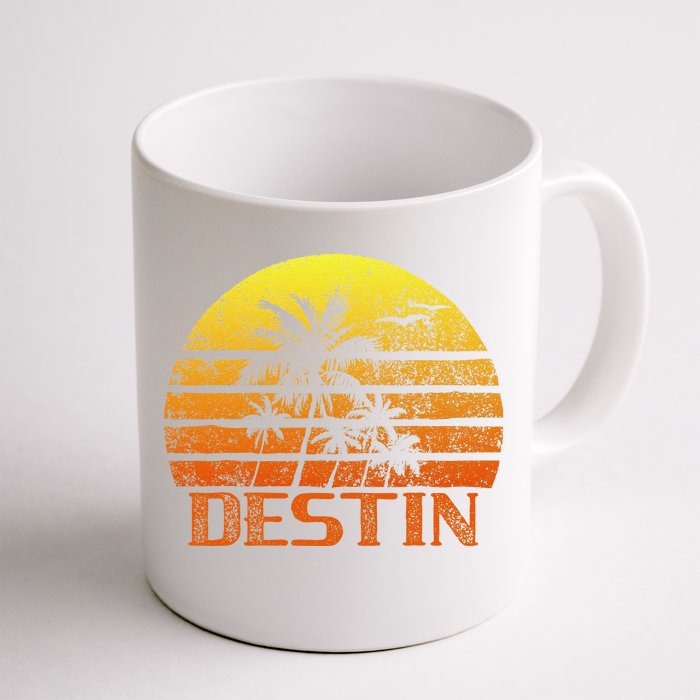 Vintage Retro Beach Vacation Destin FL Florida Sunset Front & Back Coffee Mug