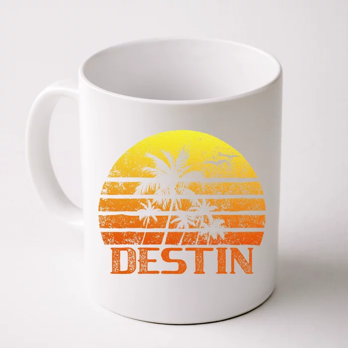 Vintage Retro Beach Vacation Destin FL Florida Sunset Front & Back Coffee Mug