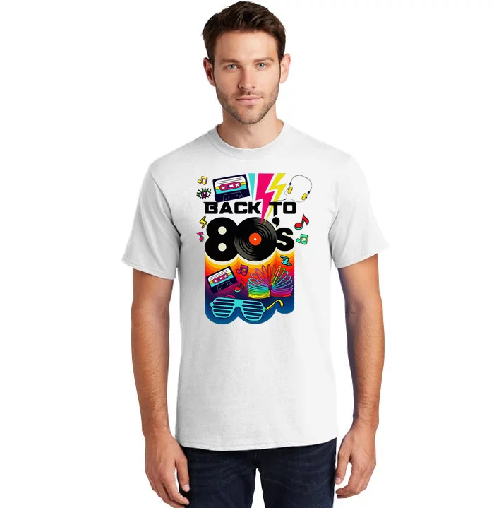 Vintage Retro Back To 80S I Love 80S Graphic Design Tall T-Shirt