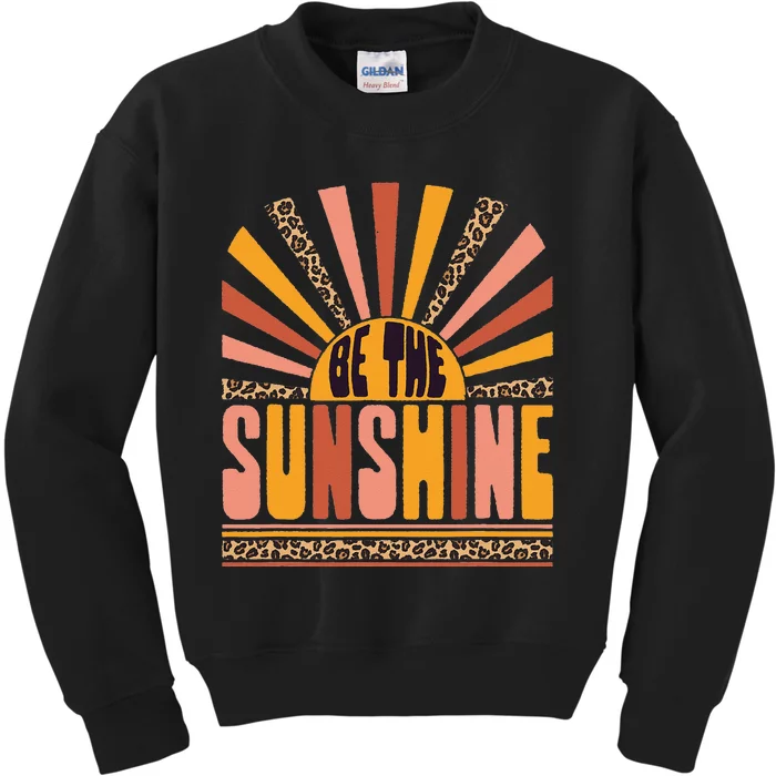 Vintage Retro Be The Sunshine Summer Leopard Kids Sweatshirt