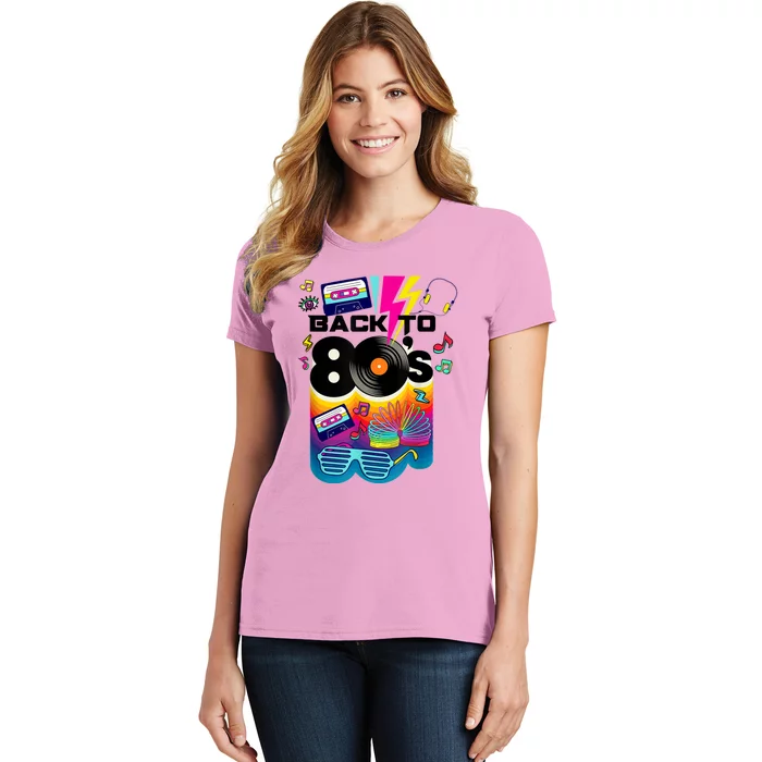 Vintage Retro Back To 80's I Love 80's Graphic Design Women's T-Shirt | TeeShirtPalace