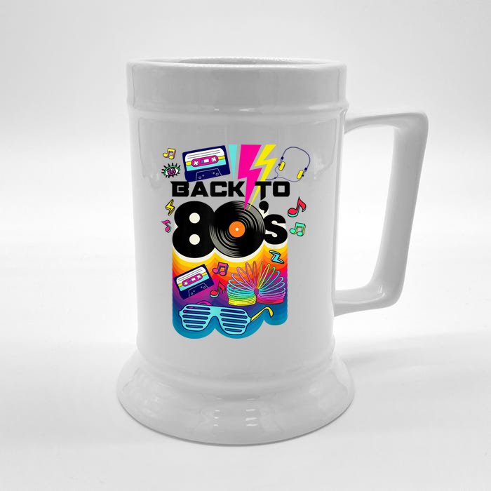 Vintage Retro Back To 80's Tees I Love 80's Graphic Design Front & Back Beer Stein