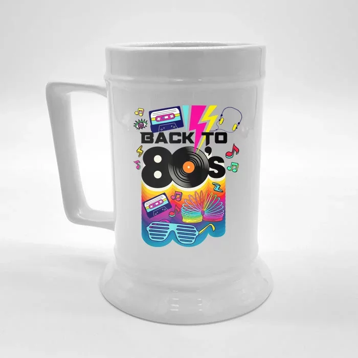 Vintage Retro Back To 80's Tees I Love 80's Graphic Design Front & Back Beer Stein