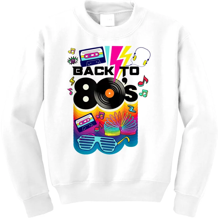 Vintage Retro Back To 80's Tees I Love 80's Graphic Design Kids Sweatshirt