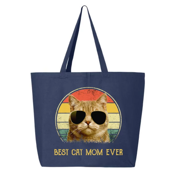 Vintage Retro Best Cat Mom Ever Meowy Cat Lover Funny Cat 25L Jumbo Tote