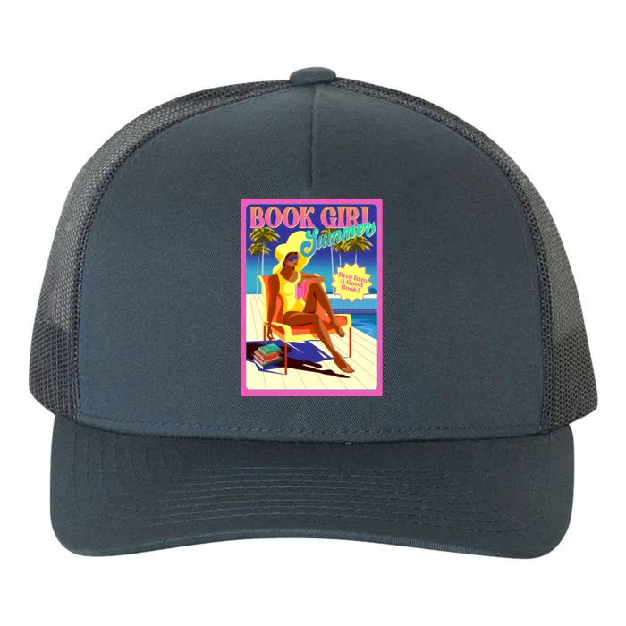 Vintage Retro Book Girl Summer Poster Yupoong Adult 5-Panel Trucker Hat