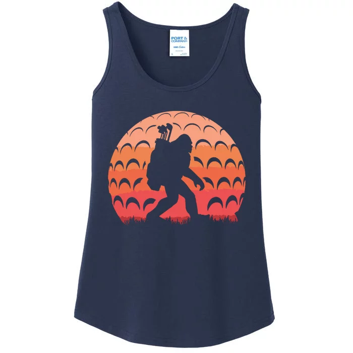 Vintage Retro Bigfoot Golf Golfer Sasquatch Ladies Essential Tank