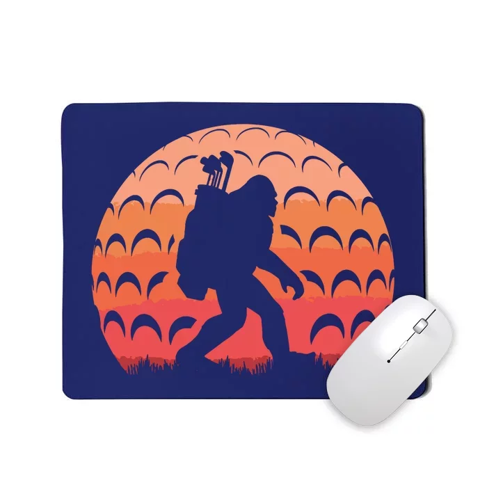 Vintage Retro Bigfoot Golf Golfer Sasquatch Mousepad