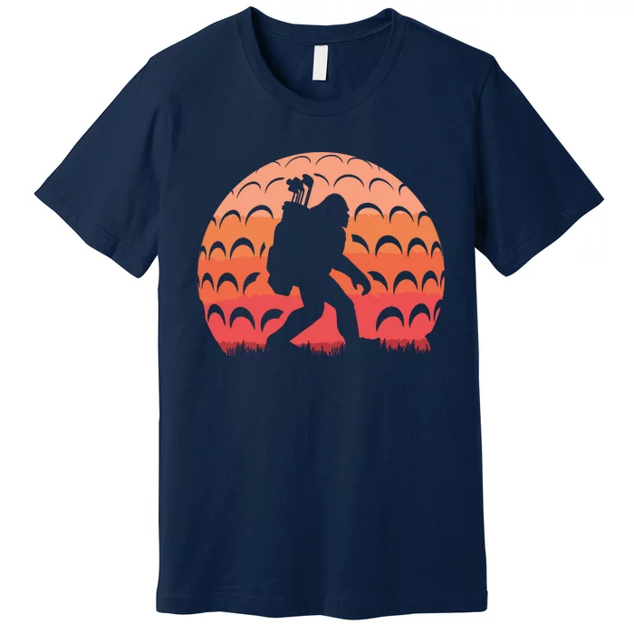 Vintage Retro Bigfoot Golf Golfer Sasquatch Premium T-Shirt