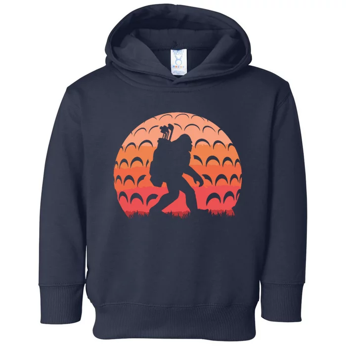 Vintage Retro Bigfoot Golf Golfer Sasquatch Toddler Hoodie