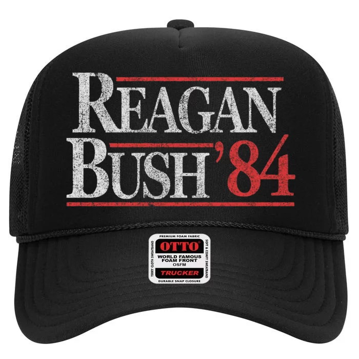 Vintage Reagan Bush 1984 High Crown Mesh Trucker Hat