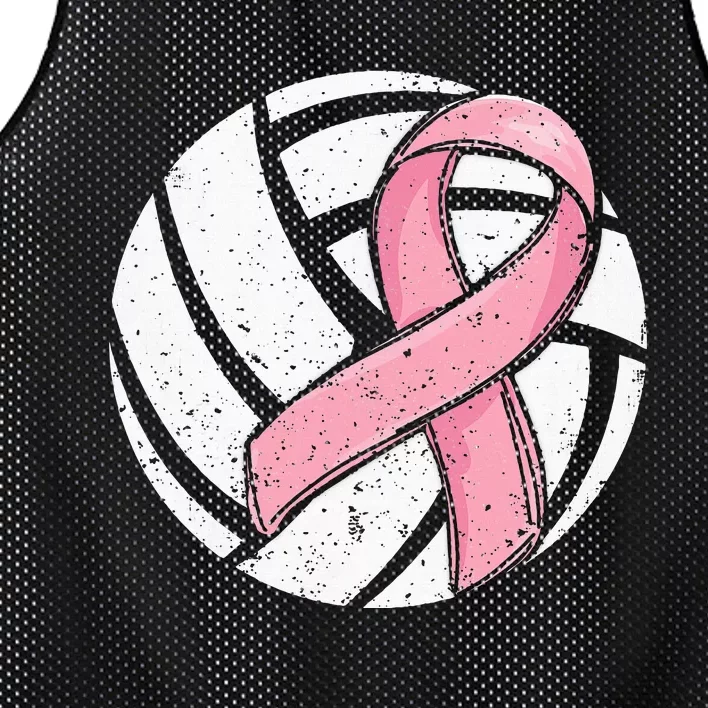 Volleyball Ribbon Breast Cancer Awareness Sport Lover Mesh Reversible Basketball Jersey Tank