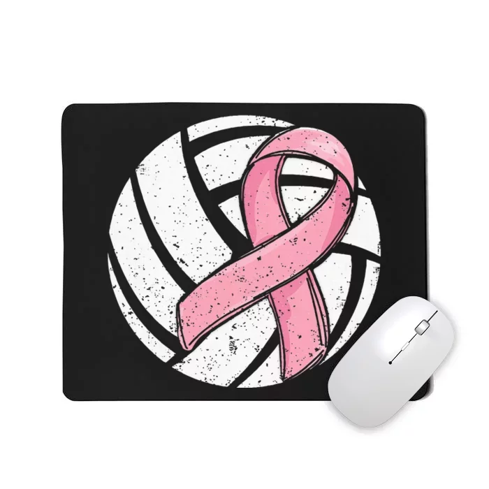 Volleyball Ribbon Breast Cancer Awareness Sport Lover Mousepad