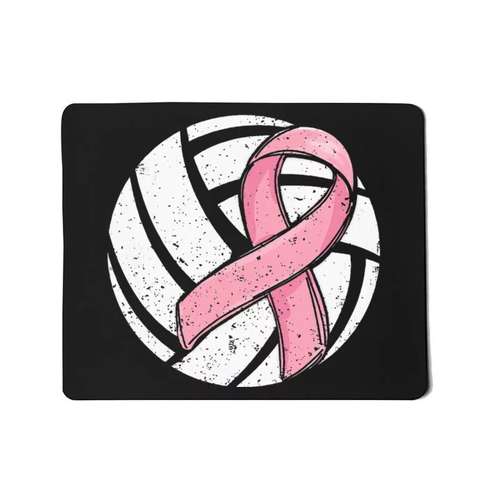 Volleyball Ribbon Breast Cancer Awareness Sport Lover Mousepad