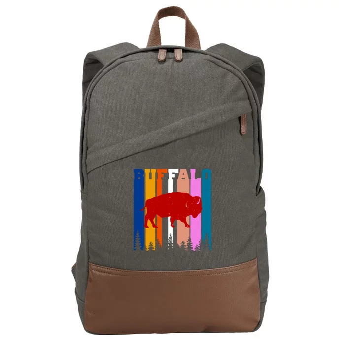 Vintage Retro Buffalo Cotton Canvas Backpack