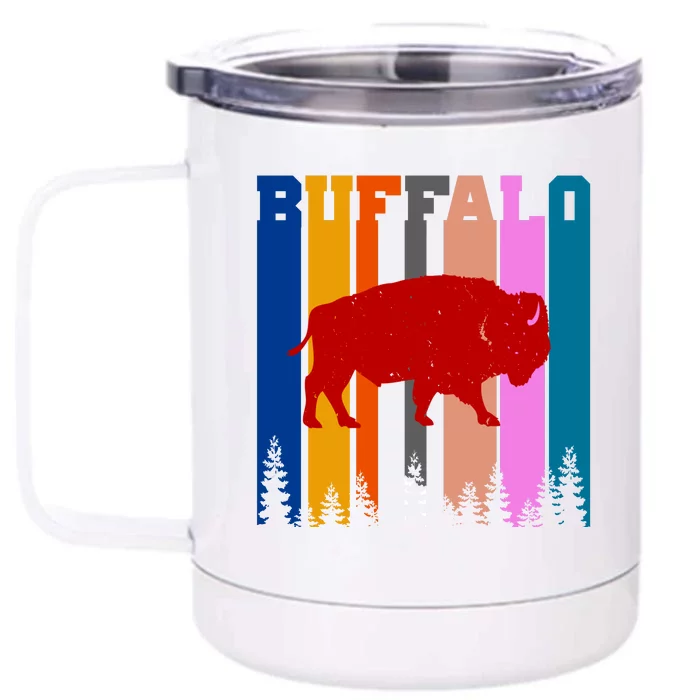 Vintage Retro Buffalo Front & Back 12oz Stainless Steel Tumbler Cup