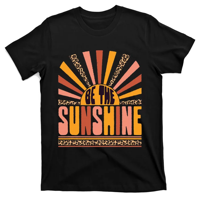 Vintage Retro Be The Sunshine  Summer Leopard Print T-Shirt