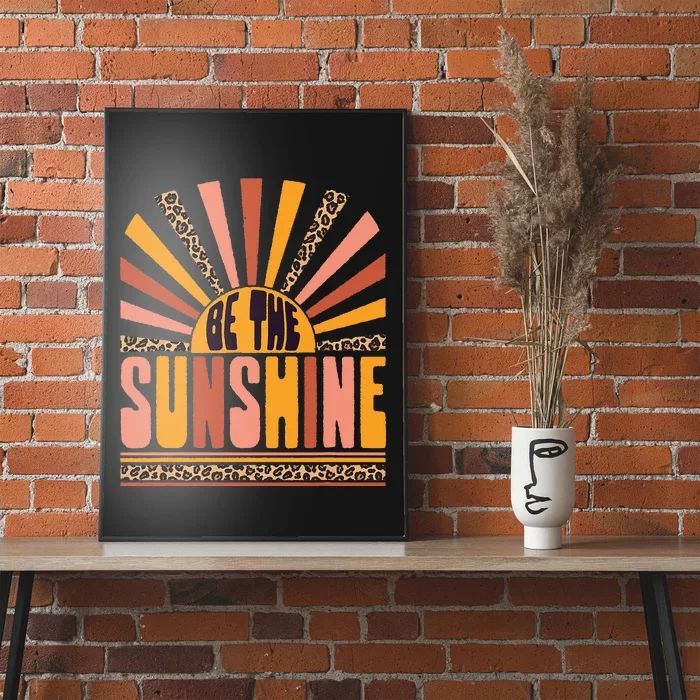 Vintage Retro Be The Sunshine  Summer Leopard Print Poster