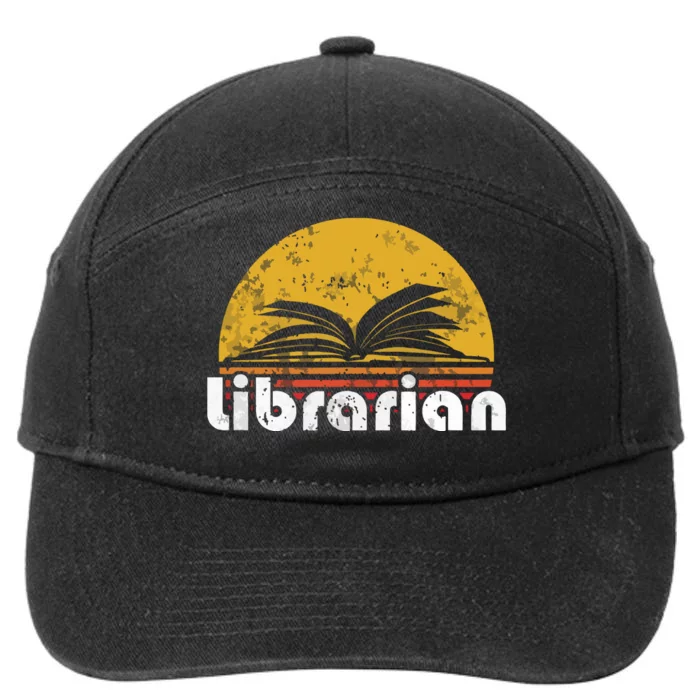 Vintage Reading Book Librarian Retro Sunset Gift 7-Panel Snapback Hat