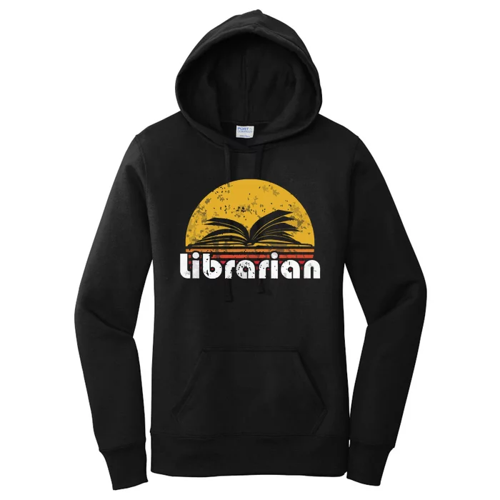 Vintage Reading Book Librarian Retro Sunset Gift Women's Pullover Hoodie