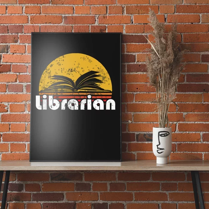 Vintage Reading Book Librarian Retro Sunset Gift Poster