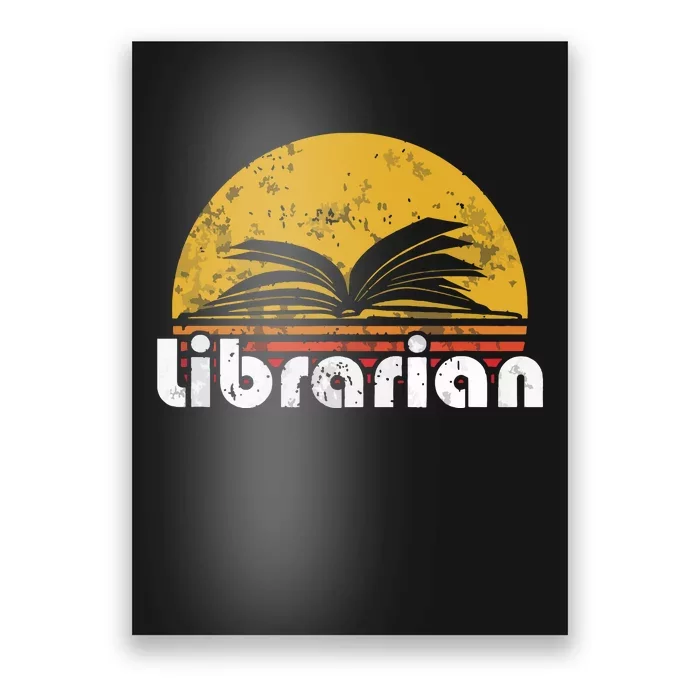 Vintage Reading Book Librarian Retro Sunset Gift Poster