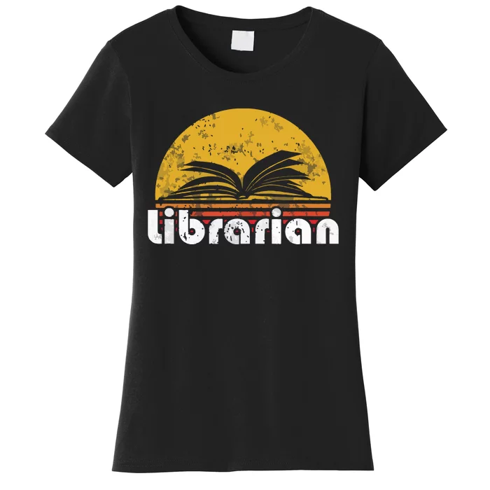 Vintage Reading Book Librarian Retro Sunset Gift Women's T-Shirt