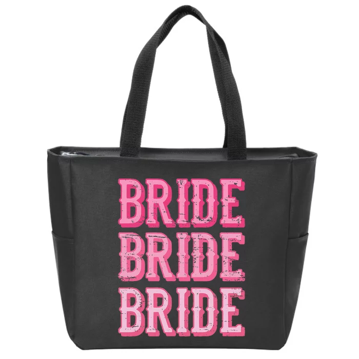 Vintage Retro Bride Rodeo Cowgirl Bachelorette Party Wedding Zip Tote Bag