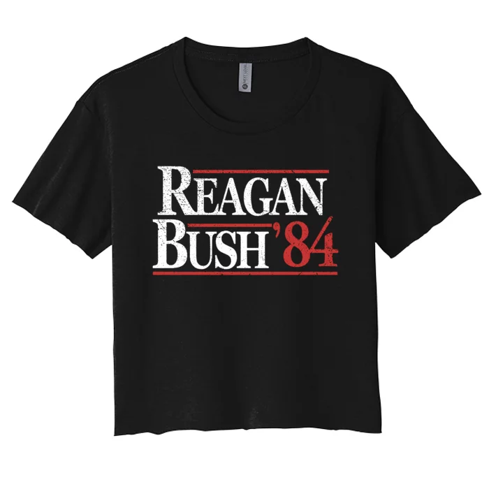 Vintage Reagan Bush 1984 Women's Crop Top Tee