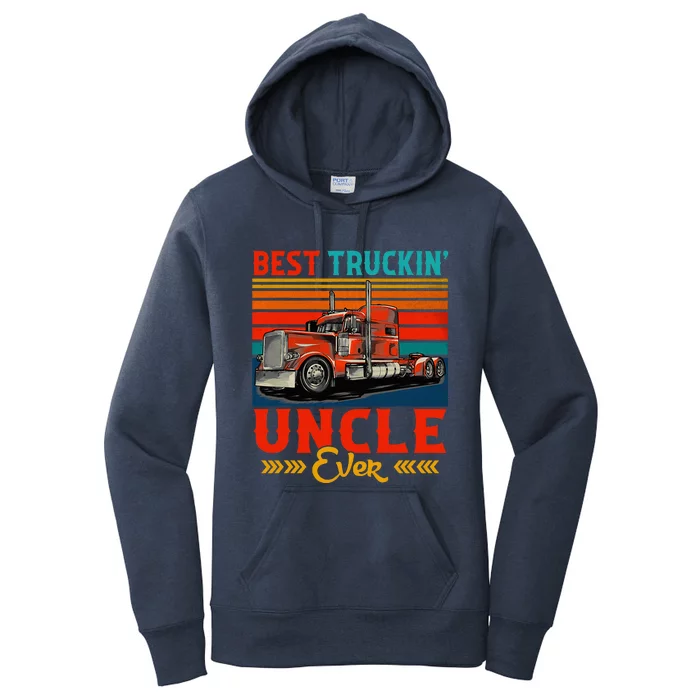 Vintage Retro Best Truckin Uncle Ever Women's Pullover Hoodie