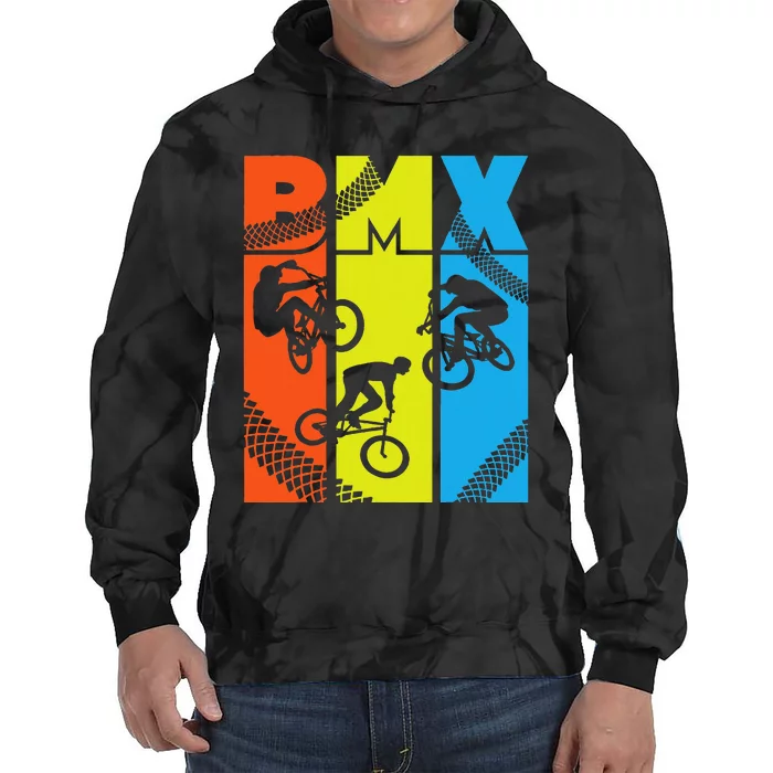 Vintage Retro Bmx Funny Bmx Rider Bicycle Motocross Tie Dye Hoodie