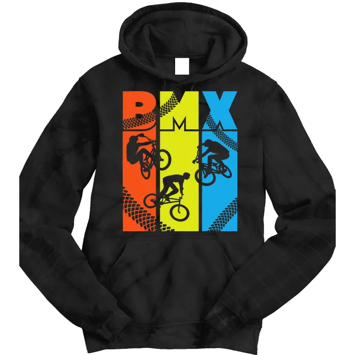 Vintage Retro Bmx Funny Bmx Rider Bicycle Motocross Tie Dye Hoodie