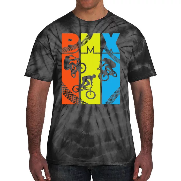 Vintage Retro Bmx Funny Bmx Rider Bicycle Motocross Tie-Dye T-Shirt