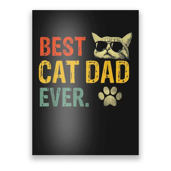 Vintage Retro Best Cat Dad Ever Cat Daddy Gift Poster