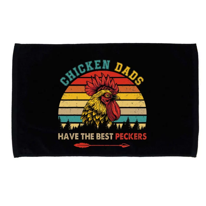 Vintage Retro Chicken Dads Have The Best Peckers Farmer Microfiber Hand Towel