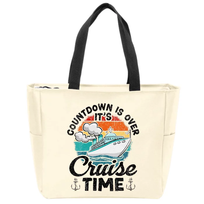 Vintage Retro Countdown Is Over Its Cruise Time Zip Tote Bag