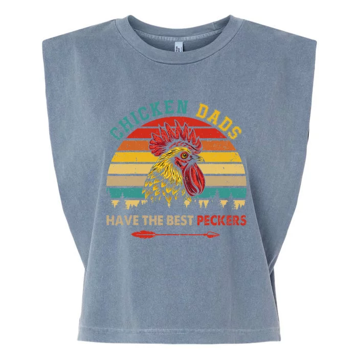 Vintage Retro Chicken Dads Have The Best Peckers Farmer Garment-Dyed Women's Muscle Tee