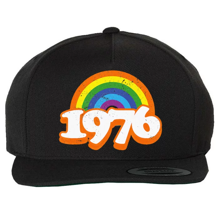 Vintage Rainbow College High School Class Of 76 1976 Reunion Wool Snapback Cap