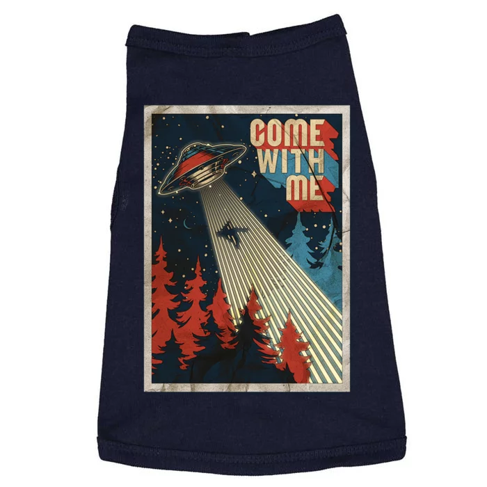 Vintage Retro Come With Me UFO Poster Doggie Tank