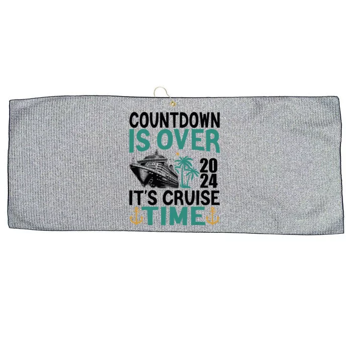 Vintage Retro Countdown Is Over ItS Cruise Time Cruise Boat Large Microfiber Waffle Golf Towel