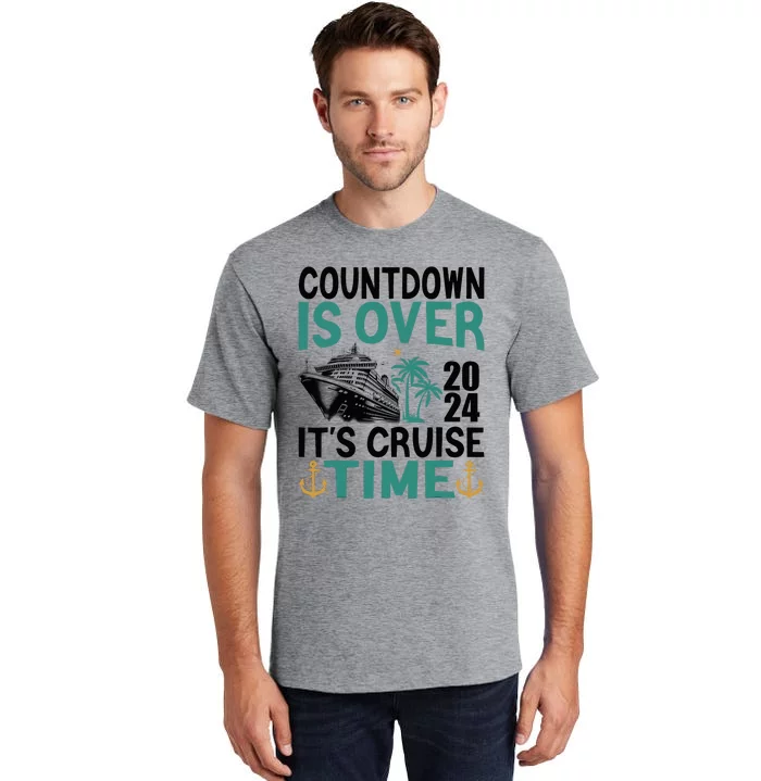 Vintage Retro Countdown Is Over ItS Cruise Time Cruise Boat Tall T-Shirt