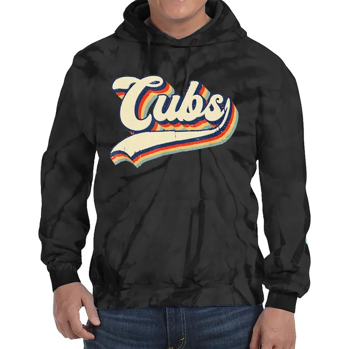 Vintage Retro Cubs Sports Name Gifts Tie Dye Hoodie