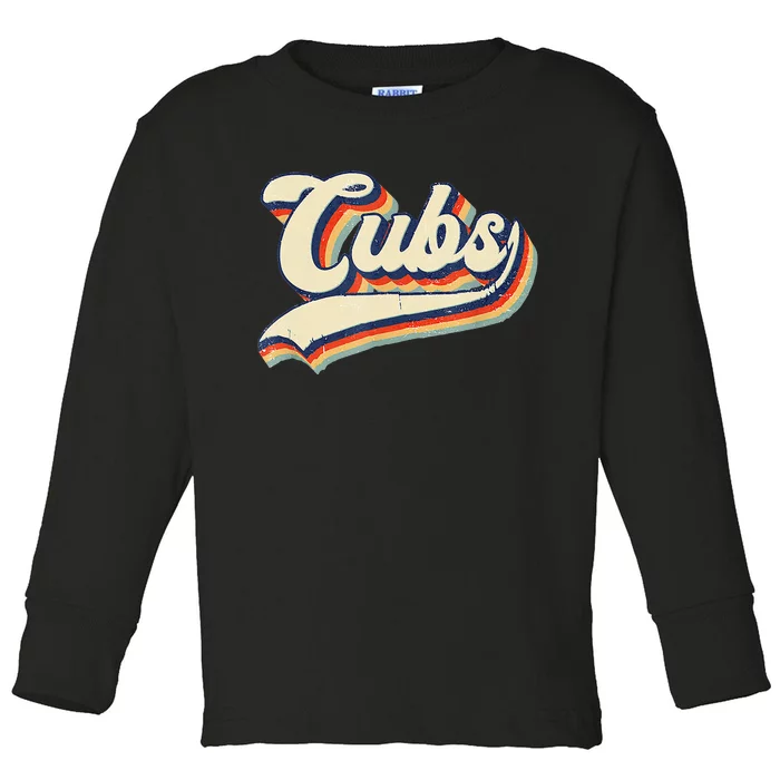 Vintage Retro Cubs Sports Name Gifts Toddler Long Sleeve Shirt